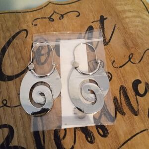 Silver Spiral Drop Earrings ~ NWT - Free Shipping! ☆
